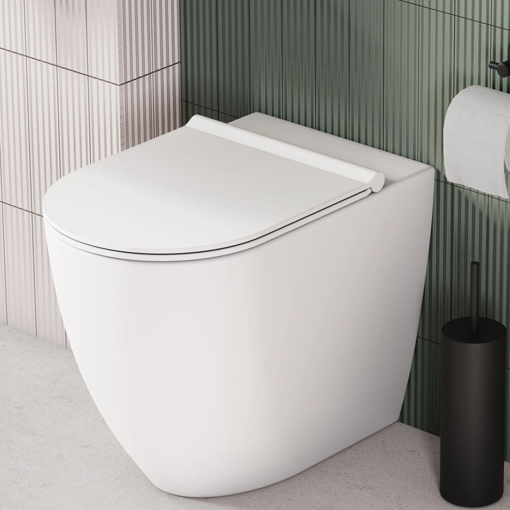 Zero 3 Matt White Rimless Back To Wall Toilet & Soft Close Seat
